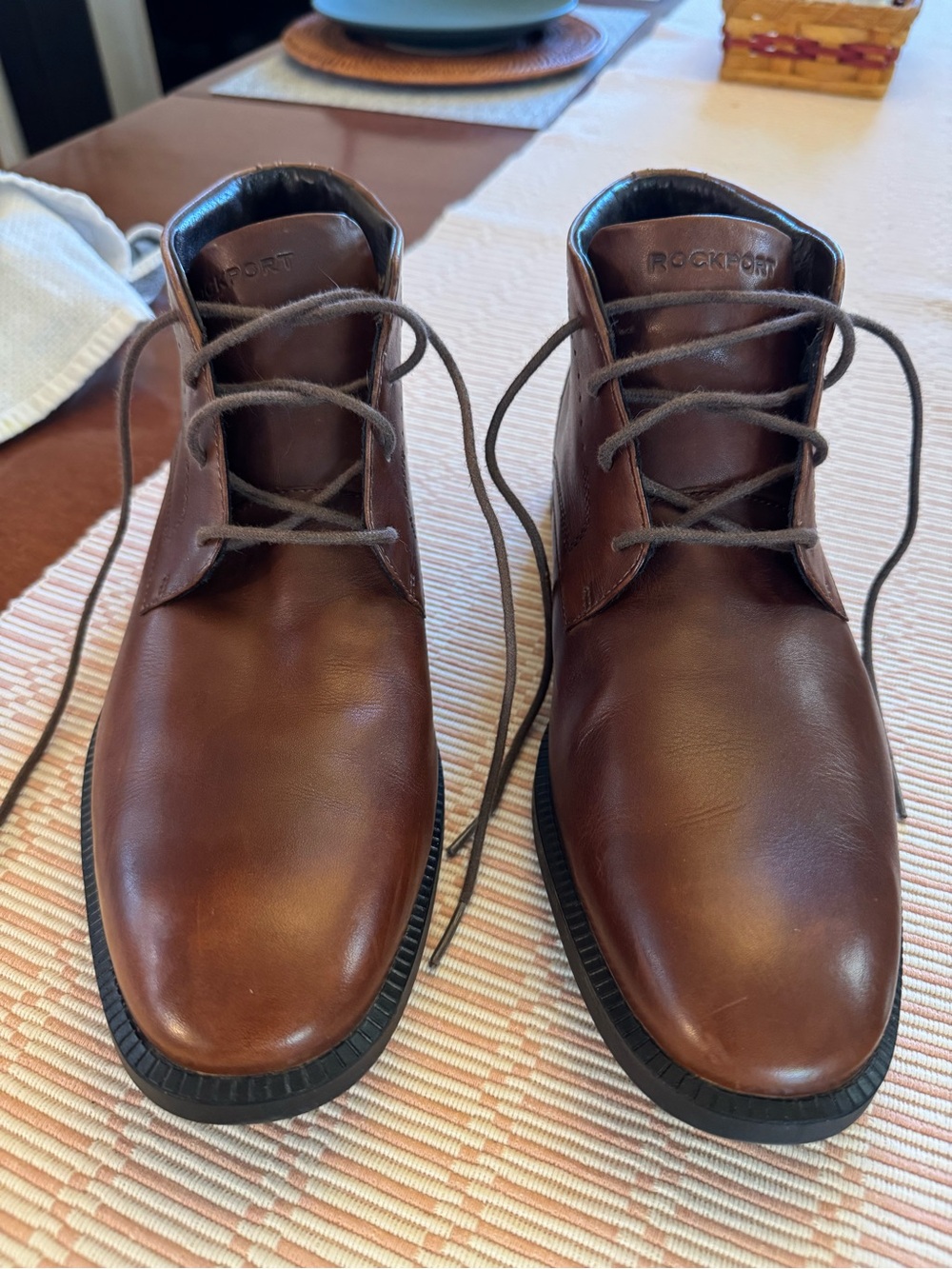 Rockport Men's Dark Brown Leather Chukka Boots